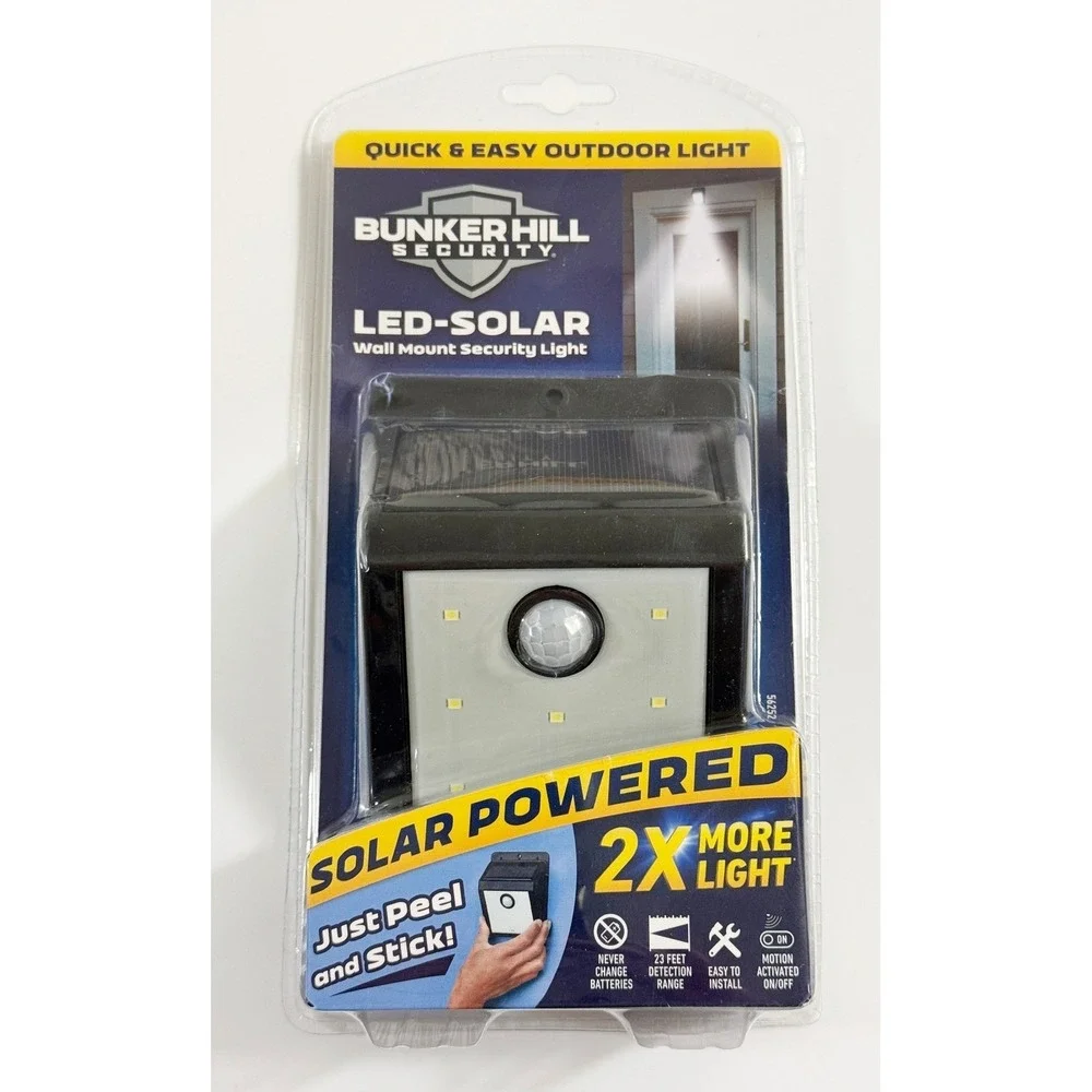 Bunker Hill Security LED Solar Wall Mount Light Black‎ Motion Activated 56252